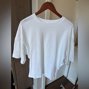 Babaton White Cinched Waist Tshirt